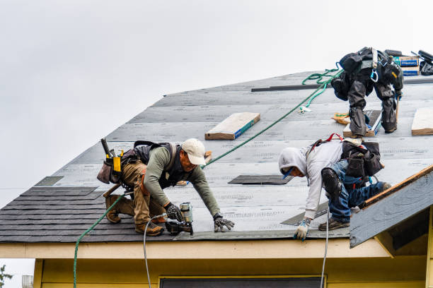 Professional Roof Repair technician working in Alpine, NJ